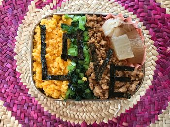 High angle view of food