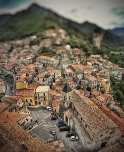 High angle view of townscape