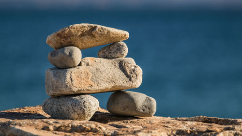 Stack of stones on rock