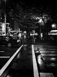 Illuminated street light at night