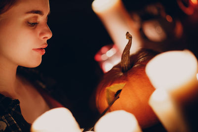 Close-up of woman looking away