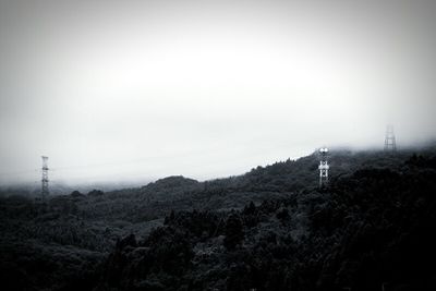 Wind turbines on landscape