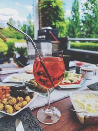 Close-up of drink on table