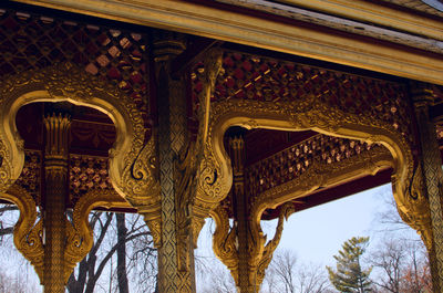 Low angle view of sculpture of building