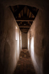 Empty corridor in old building