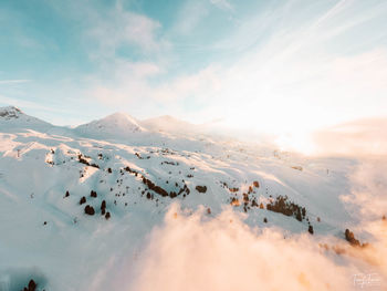 Photo en drone de la station de ski de la plagne en france 