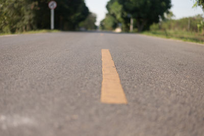 Surface level of road