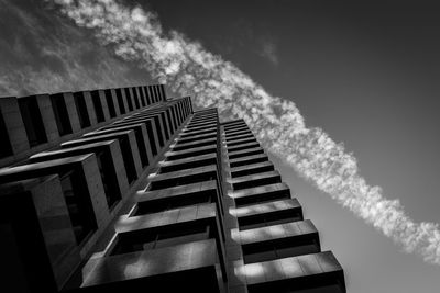 Low angle view of modern building against sky