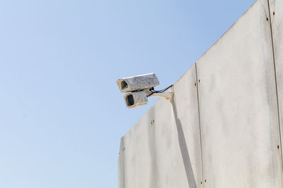 Low angle view of built structure against clear sky