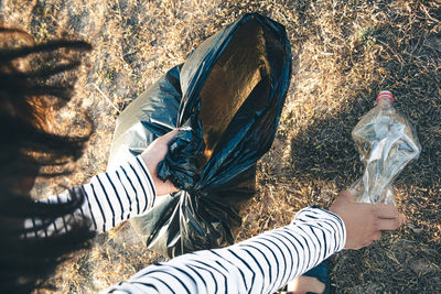 High angle view of person on land