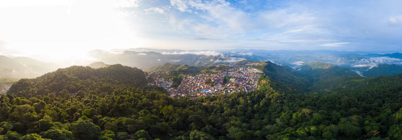 Panoramic view of townscape against sky