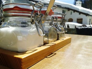 Close-up of food on table
