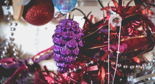 Close-up of christmas decorations