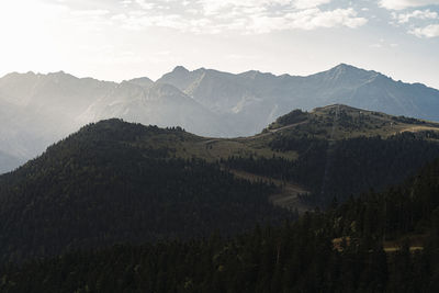 Scenic view of mountains against sky