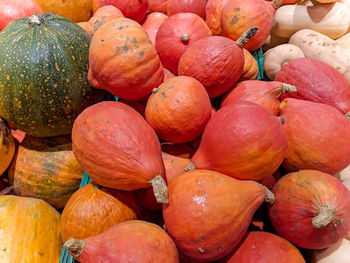 Full frame shot of pumpkins for sale