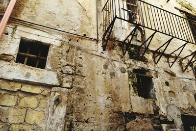 Low angle view of abandoned building