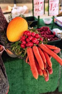 Close-up of orange fruits for sale in market