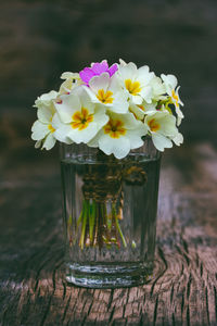 Close-up of flower vase on table