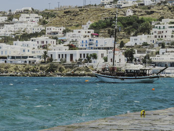 Boats at old port of mykonos - boats in sea