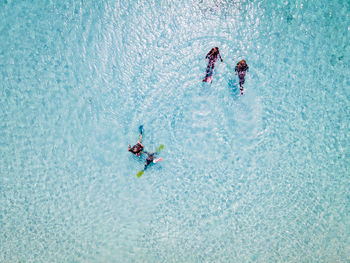 High angle view of people enjoying