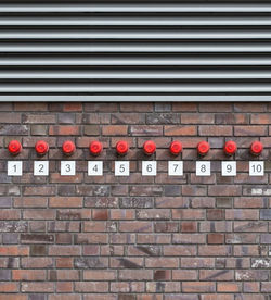 Full frame shot of red brick wall