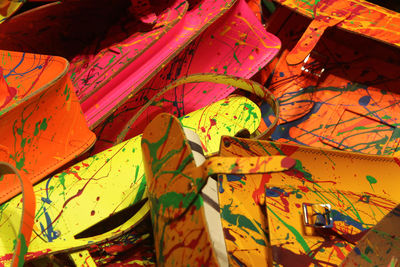 Low angle view of colorful lanterns