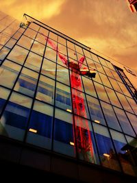Low angle view of buildings against clear sky