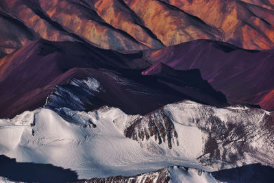 Scenic view of snowcapped mountains during winter