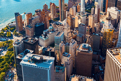 Aerial view of modern buildings in city