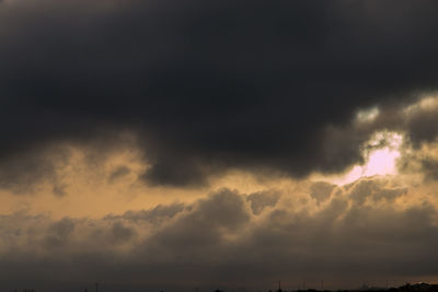 Low angle view of storm clouds in sky