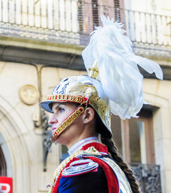 Portrait of woman wearing mask