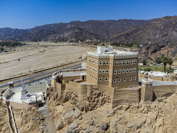 Saudi arabia, najran province, najran, aerial view of historic al-aan palace