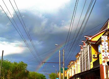 Low angle view of electricity pylon