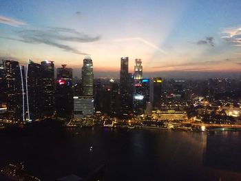 Illuminated cityscape at night