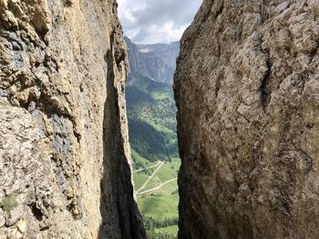 Scenic view of rocky mountains against sky