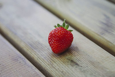 Close-up of strawberries on table