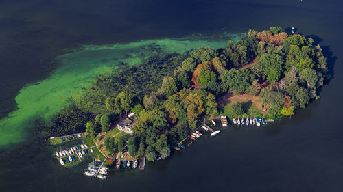 High angle view of sea against sky