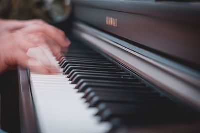 Close-up of piano keys