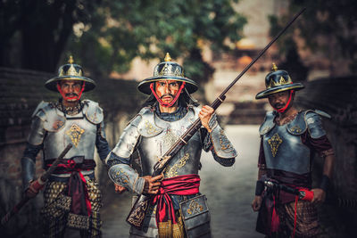 Portrait of warriors wearing uniform