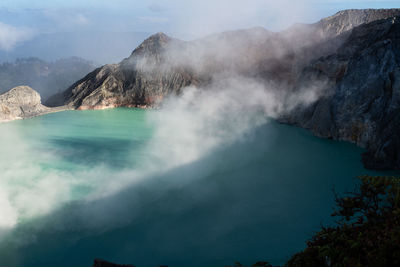 Scenic view of sea and mountains