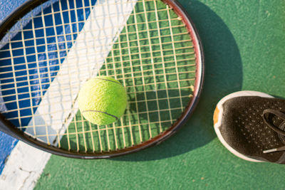 High angle view of ball on table