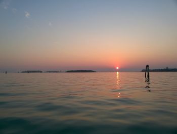 Sunset over calm sea