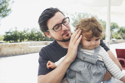 Portrait of father and son
