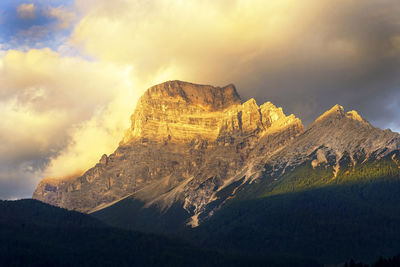 Low angle view of mountain against sky