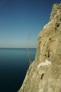 Scenic view of sea against blue sky