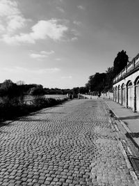 Footpath leading to empty road