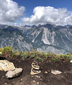 Scenic view of mountains against sky