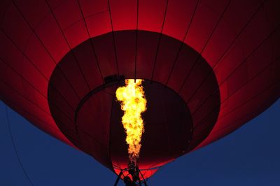 Low angle view of hot air balloon against sky