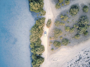High angle view of beach