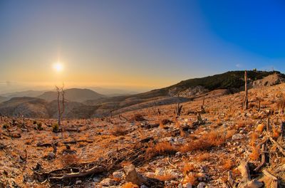 Parnitha mountain sunset radar zone